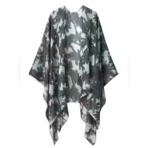 Uniqlo x Tomas Maier Capsule Collab Palm Tree shawl stole scarf NEW gray black